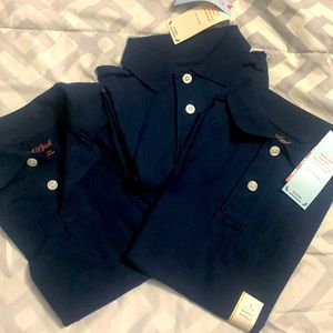 Set of 3 NWT Cat & Jack Boys Navy Pop Size 6/7 No Roll Collar